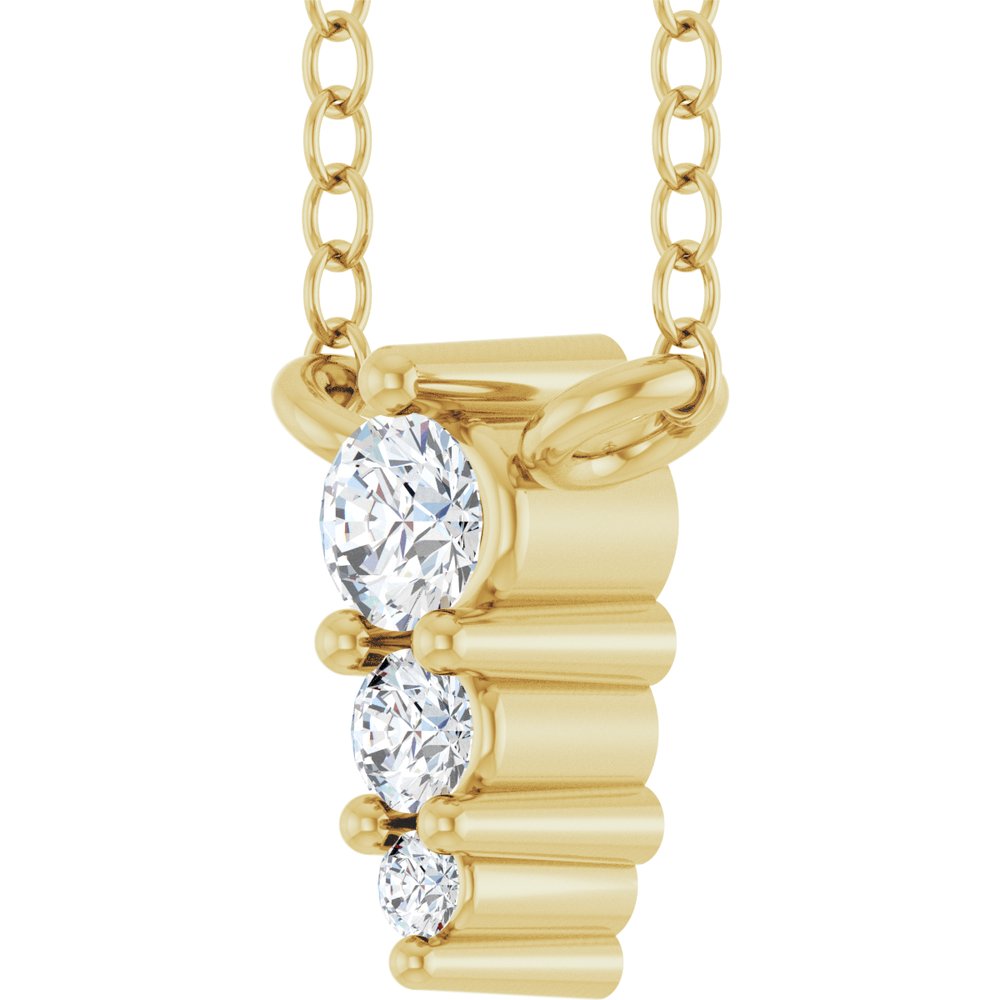 14K Yellow .05 CTW Lab-Grown Diamond Graduated 18" Necklace