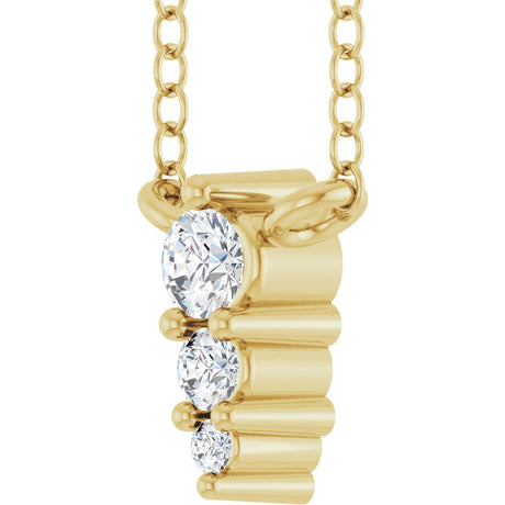 14K Yellow .05 CTW Lab-Grown Diamond Graduated 18" Necklace