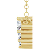 14K Yellow Gold .05 CTW Lab-Grown Diamond Graduated 18" Necklace