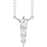 14K White 1/8 CTW Natural Diamond Graduated 18" Necklace