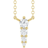 14K Yellow 1/8 CTW Lab-Grown Diamond Graduated 18" Necklace