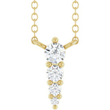 14K Yellow 1/8 CTW Lab-Grown Diamond Graduated 18" Necklace