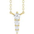 14K Yellow 1/8 CTW Natural Diamond Graduated 18" Necklace