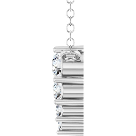 14K White 1/8 CTW Lab-Grown Diamond Graduated 18" Necklace