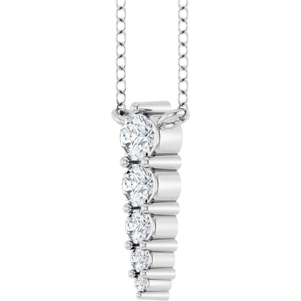 14K White 1/5 CTW Natural Diamond Graduated 18" Necklace