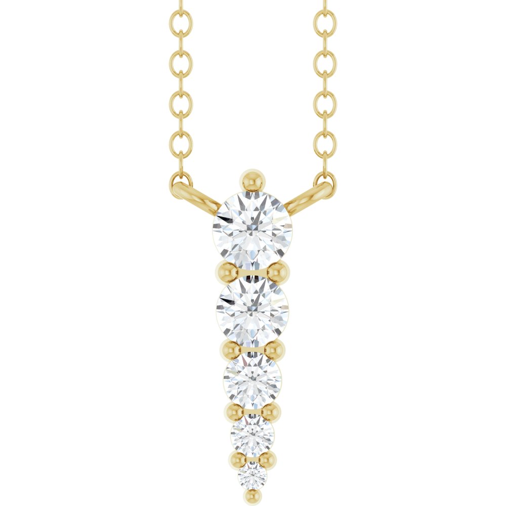 14K Yellow 1/5 CTW Natural Diamond Graduated 18" Necklace