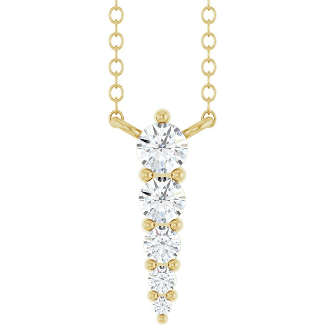 14K Yellow 1/5 CTW Lab-Grown Diamond Graduated 18" Necklace