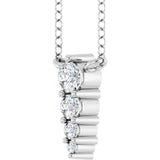 14K White 1/8 CTW Natural Diamond Graduated 18" Necklace