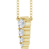 14K Yellow 1/8 CTW Lab-Grown Diamond Graduated 18" Necklace