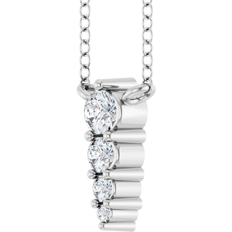 14K White 1/8 CTW Lab-Grown Diamond Graduated 18" Necklace