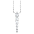 14K White 1/6 CTW Natural Diamond Graduated 18" Necklace