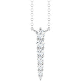 14K White 1/6 CTW Natural Diamond Graduated 18" Necklace