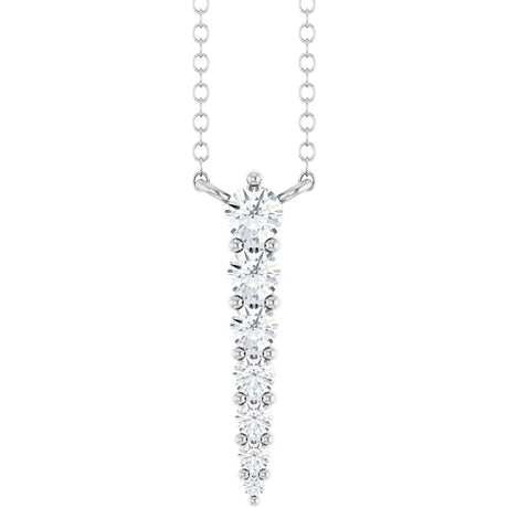 14K White 1/6 CTW Natural Diamond Graduated 18" Necklace