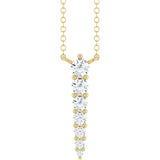 14K Yellow 1/6 CTW Natural Diamond Graduated 18" Necklace