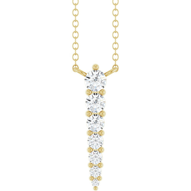 14K Yellow 1/6 CTW Natural Diamond Graduated 18" Necklace