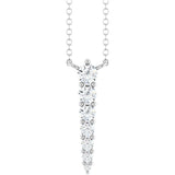 14K White Gold 1/6 CTW Lab-Grown Diamond Graduated 18" Necklace