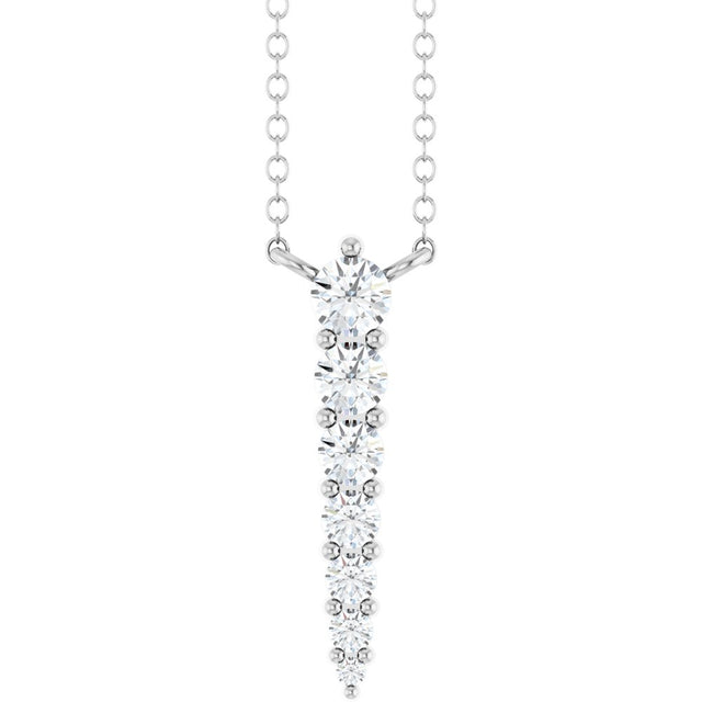 14K White Gold 1/6 CTW Lab-Grown Diamond Graduated 18" Necklace
