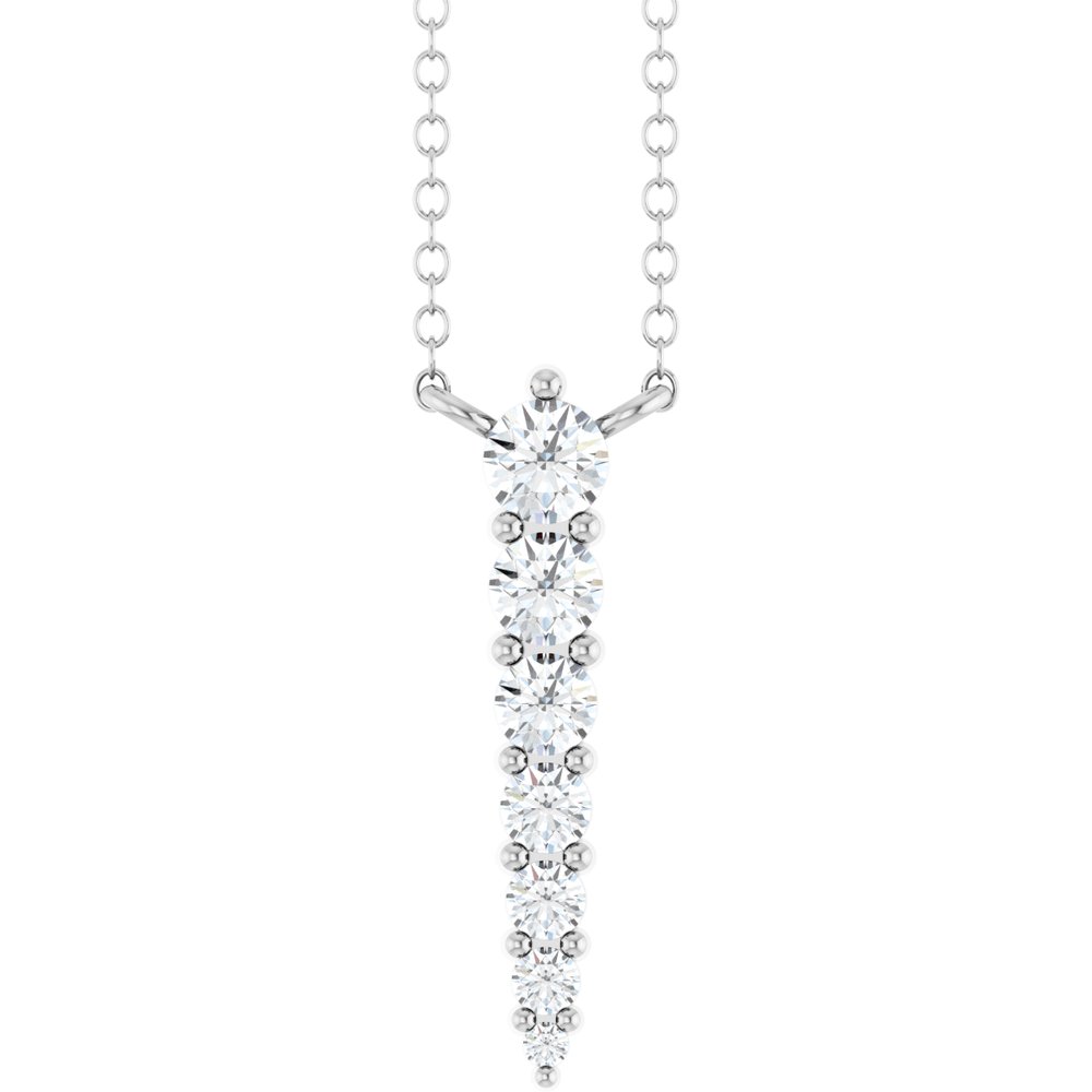 14K White Gold 1/6 CTW Lab-Grown Diamond Graduated 18" Necklace