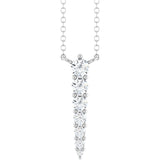14K White Gold 1/6 CTW Lab-Grown Diamond Graduated 18" Necklace