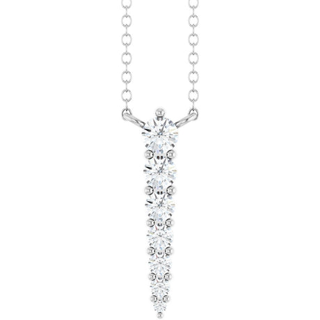 14K White Gold 1/6 CTW Lab-Grown Diamond Graduated 18" Necklace