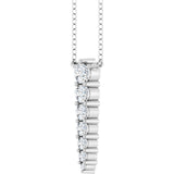 14K White 1/6 CTW Natural Diamond Graduated 18" Necklace