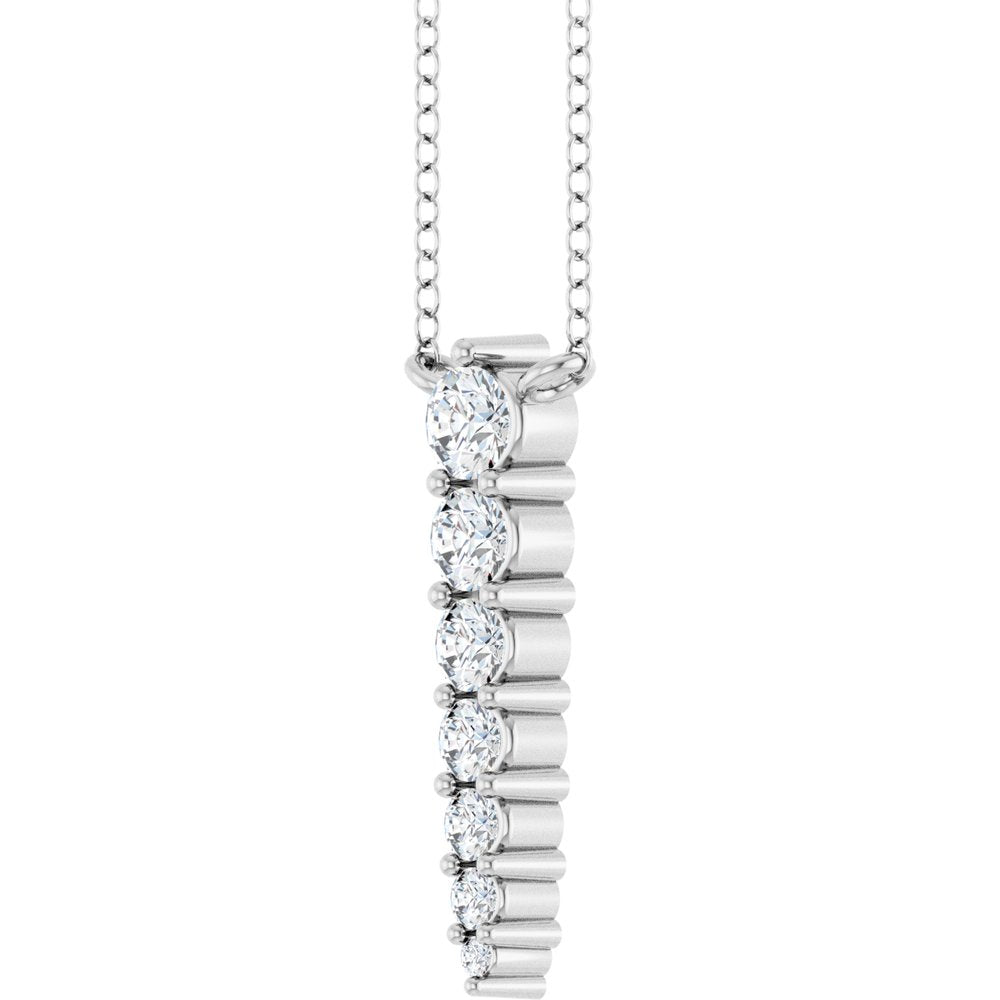 14K White Gold 1/6 CTW Lab-Grown Diamond Graduated 18" Necklace