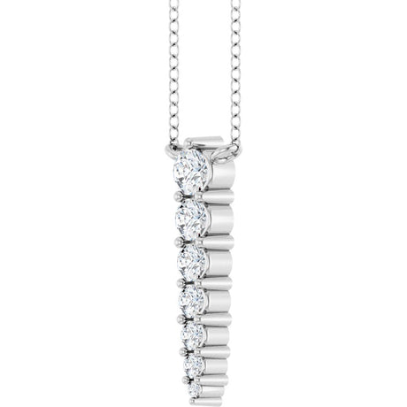 14K White Gold 1/6 CTW Lab-Grown Diamond Graduated 18" Necklace