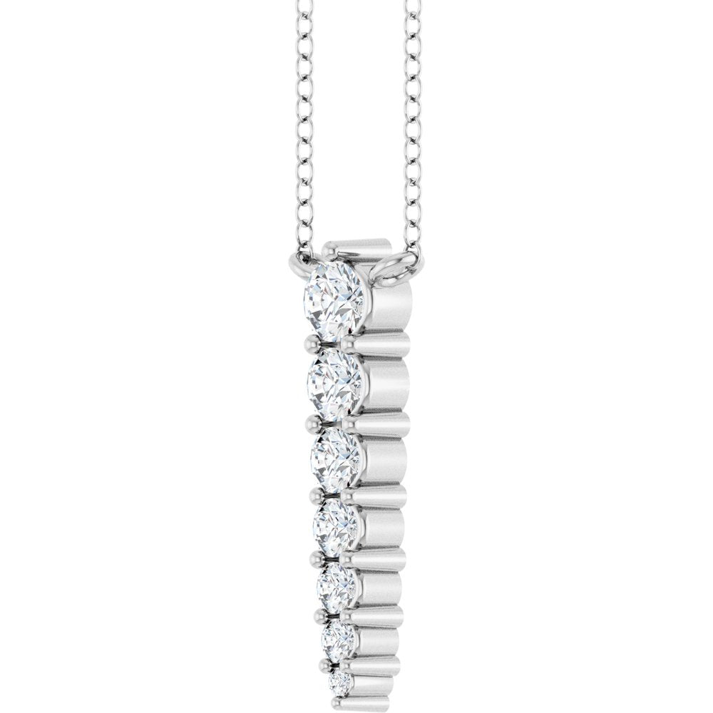 14K White 1/6 CTW Lab-Grown Diamond Graduated 18" Necklace