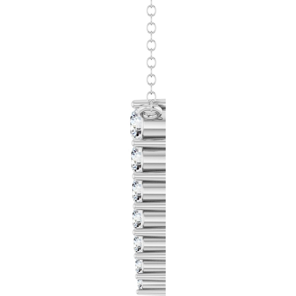 14K White Gold 1/6 CTW Lab-Grown Diamond Graduated 18" Necklace