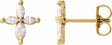 14K Yellow 1/3 CTW Natural Diamond Cross Earrings 