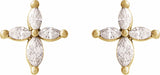 14K Yellow 1/3 CTW Natural Diamond Cross Earrings