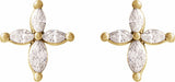 14K Yellow 1/3 CTW Natural Diamond Cross Earrings
