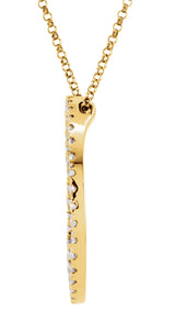 14K Yellow 1 CTW Natural Diamond Circle 18" Necklace