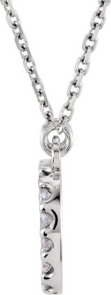 14K White 1/8 CTW Natural Diamond Initial D 16" Necklace