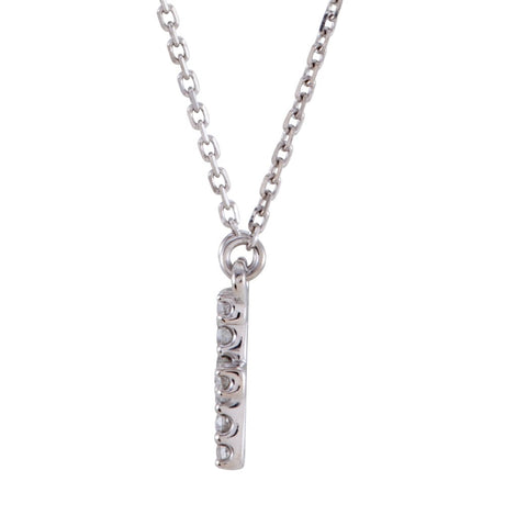 14K White Gold 1/8 CTW Natural Diamond Initial F 16" Necklace
