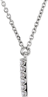 14K White 1/8 CTW Natural Diamond Initial H 16" Necklace