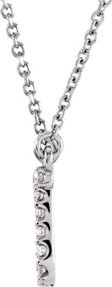14K White Gold 1/10 CTW Natural Diamond Initial J 16" Necklace