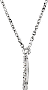 14K White Gold .08 CTW Natural Diamond Initial L 16" Necklace
