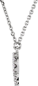 14K White 1/8 CTW Natural Diamond Initial P 16" Necklace