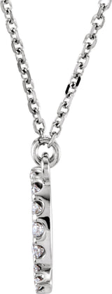 14K White Gold 1/6 CTW Natural Diamond Initial Q 16" Necklace