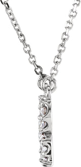 14K White Gold 1/8 CTW Natural Diamond Initial R 16" Necklace