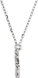 14K White 1/6 CTW Natural Diamond Initial G 16" Necklace