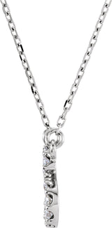 14K White Gold 1/8 CTW Natural Diamond Initial A 16" Necklace