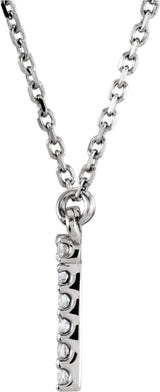 14K White Gold 1/10 CTW Natural Diamond Initial T 16" Necklace