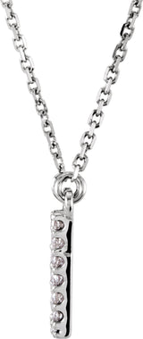 14K White 1/8 CTW Natural Diamond Initial W 16" Necklace