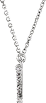 14K White .08 CTW Natural Diamond Initial Z 16" Necklace