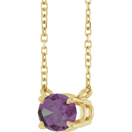 14K Yellow Lab-Grown Alexandrite 18" Necklace