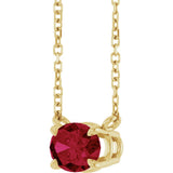 14K Yellow Gold Lab-Grown Ruby 18" Necklace