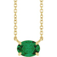 14K Yellow Gold Lab-Grown Emerald 18" Necklace