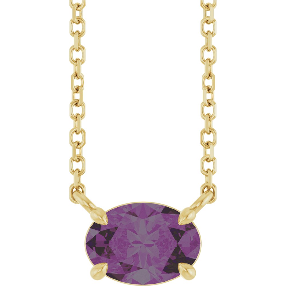 14K Yellow Lab-Grown Alexandrite 18" Necklace